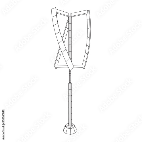 Darrieus wind turbine. Windmill generator
