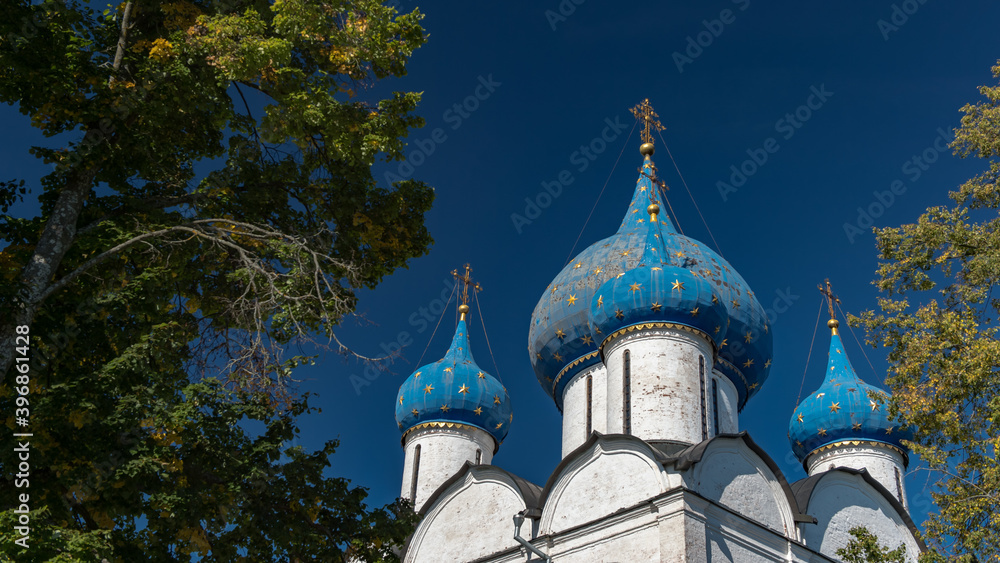 Old Russian orthodox church with domes