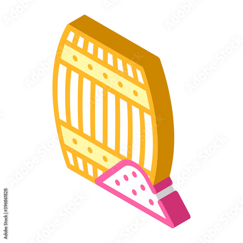 gunpowder powder barrel isometric icon vector illustration