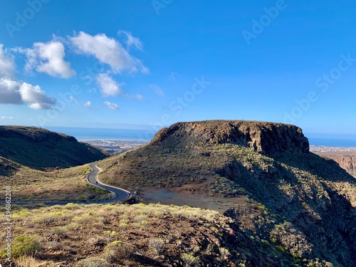 Rocky landscape with cloudy sky at Gran Canaria