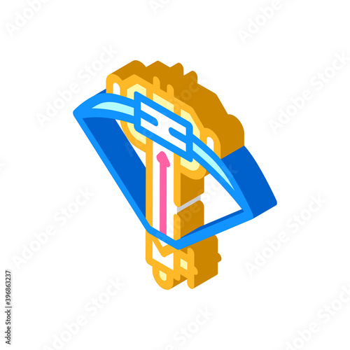ballista crossbow isometric icon vector illustration color