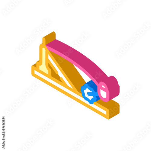 einarm antique weapon machine isometric icon vector illustration photo