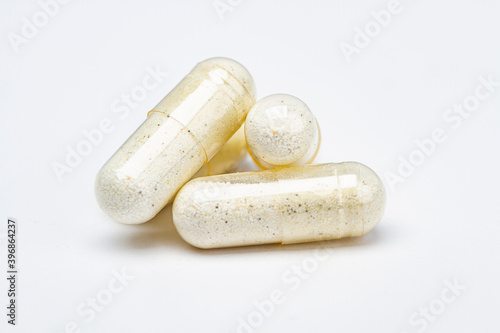 Stack of transparent pills
