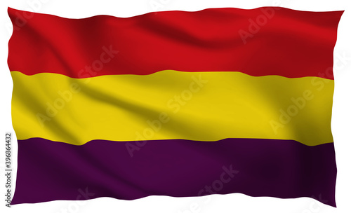 Republican Flag “tricolor” of Spain , symbol of the historical  and political conflict in Spain photo