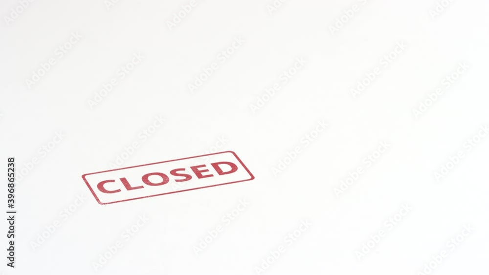 CLOSED red rubber stamp on the paper CLOSED red rubber stamp on the paper