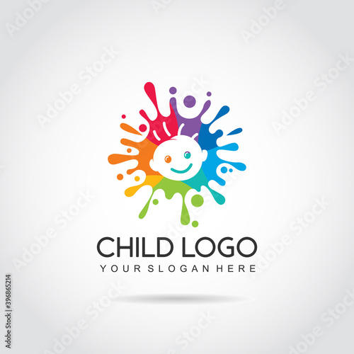 Child logo template. colorful and baby image. vector illustrator eps.10
