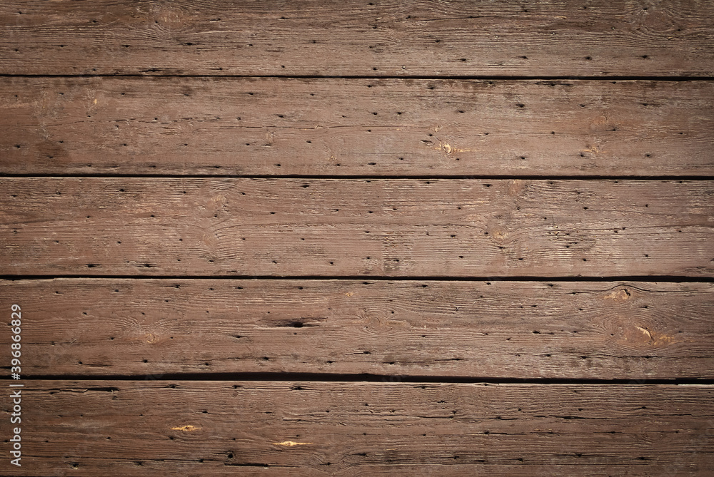 Obraz premium brown background. old brown wooden planks