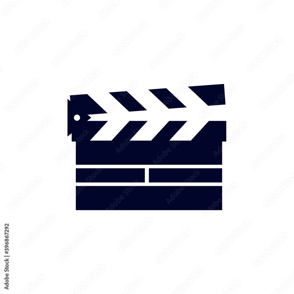 Clapperboard icon Logo vector template, Creative Movie logo concept, Icon symbol, Illustration