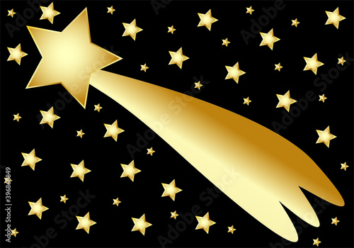 Estrella de Navidad rodeada de estrellitas en la noche de Reyes