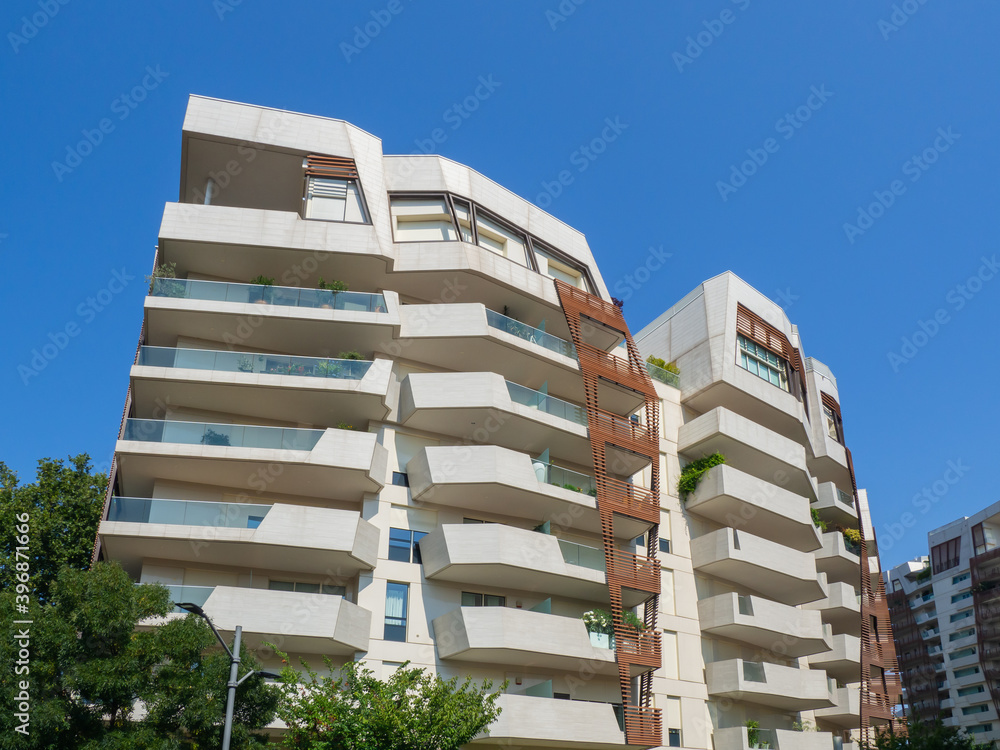 Milano, Italy. City life. Libeskind Residences. Luxurious apartments