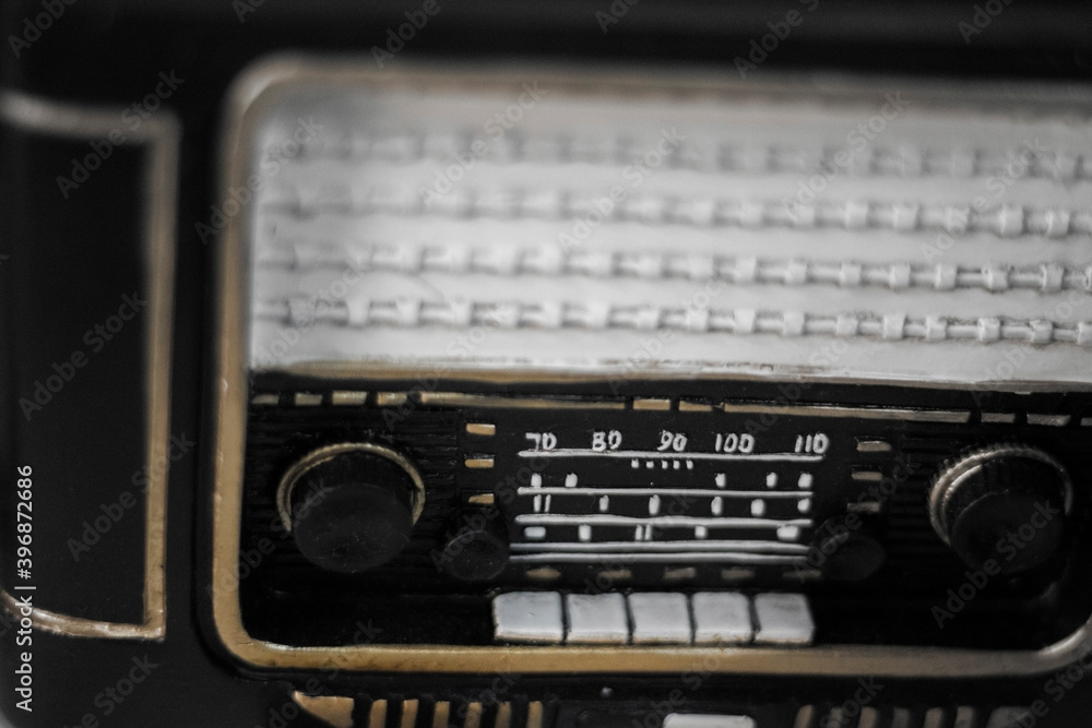 Fototapeta premium old radio isolated on white