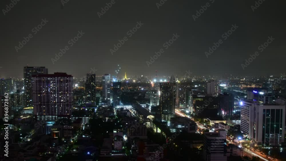 Timelapse of the night, rainy city. Night Bangkok. Thailand Timelapse of the night, rainy city. Night Bangkok. Thailand