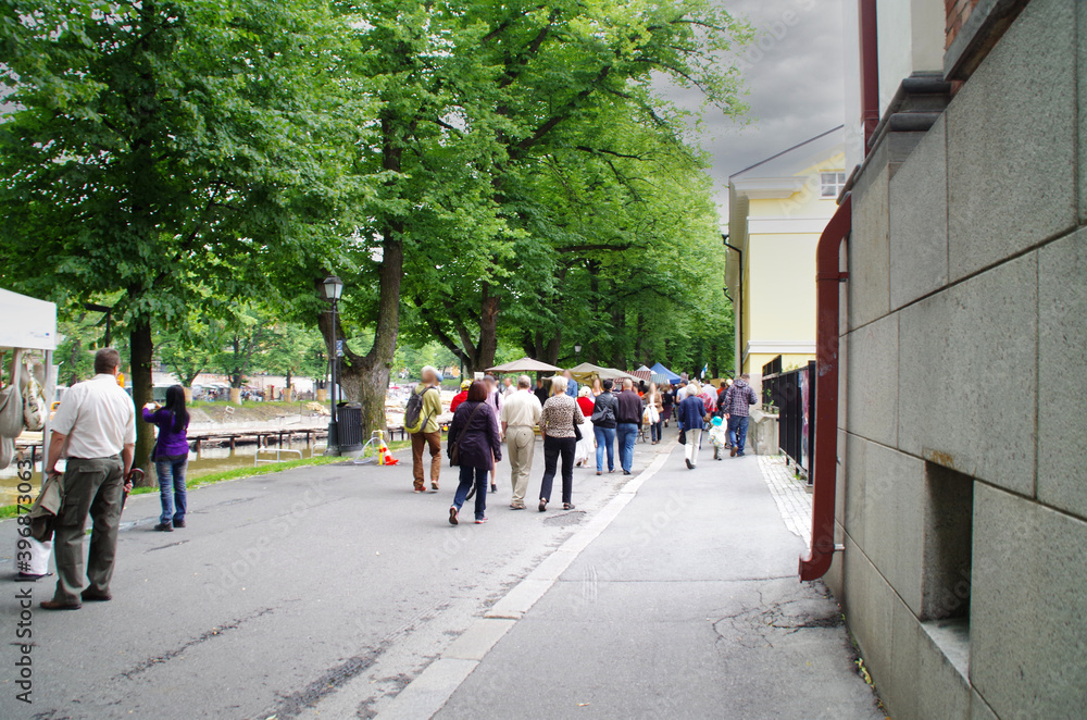 people walking in the street