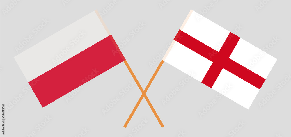 Crossed flags of Poland and England