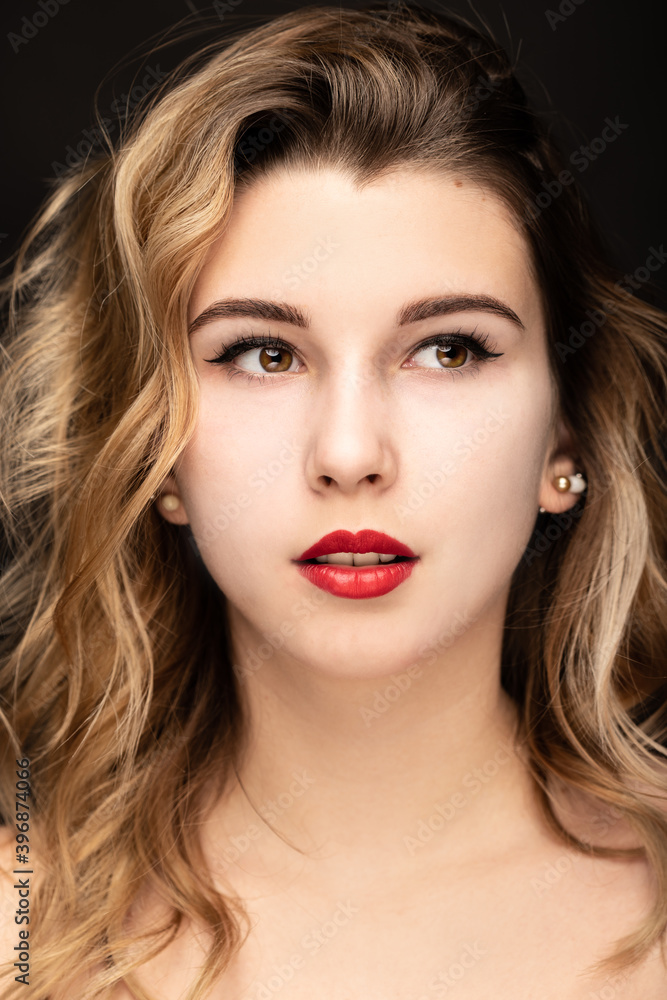 Young girl with full make up on Young girl with full make up on