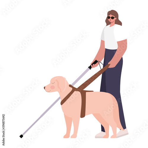 woman with a visual impairment and guide dog