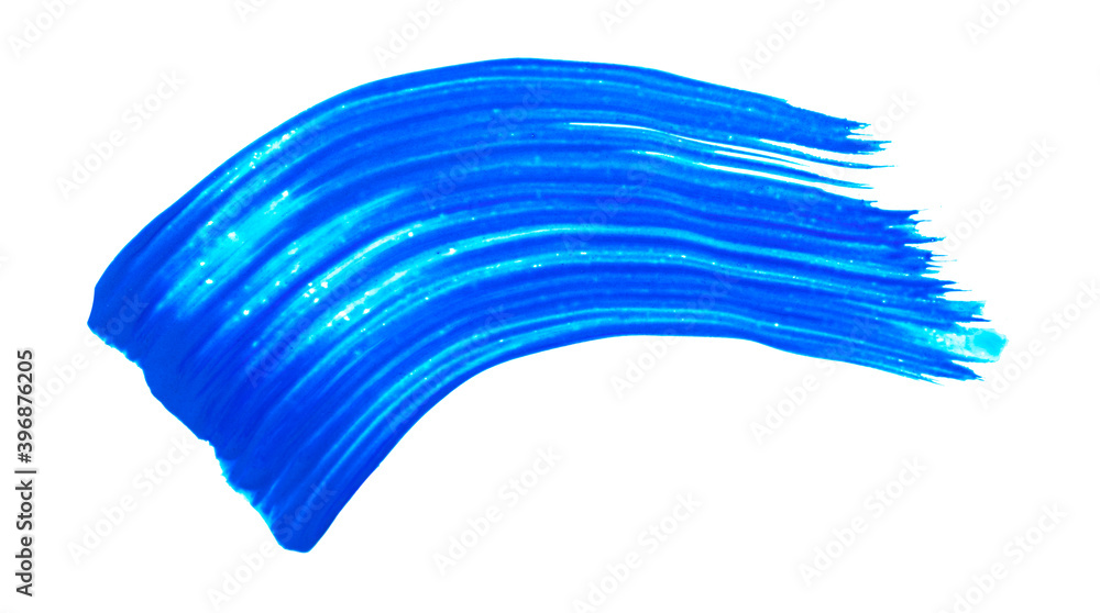 Blue brush stroke isolated on white background. Blue abstract stroke. Colorful watercolor brush stroke.