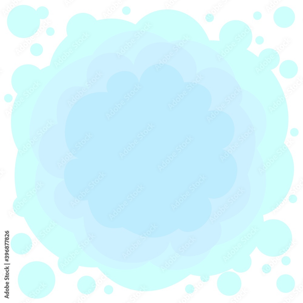 Abstract background. Cartoon flat style. Soft rounded clouds. Composition with square proportions. Isolated on white background. Illustration vector Abstract background. Cartoon flat style. Soft rounded clouds. Composition with square proportions. Isolated on white background. Illustration vector