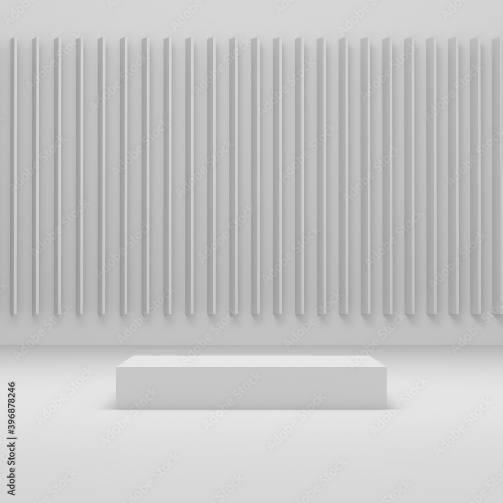 White podium and slats White podium and slats