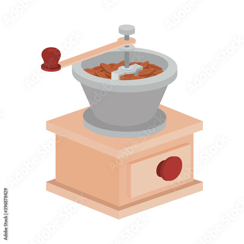 coffee grinding machine on a drawer