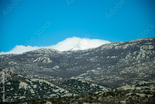 VELEBIT, CROATIA - March 2, 2013 - Velebit mountain coverd in snow, Velebit - Croatia.