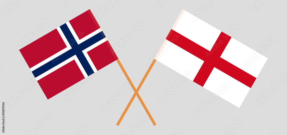 Crossed flags of Norway and England