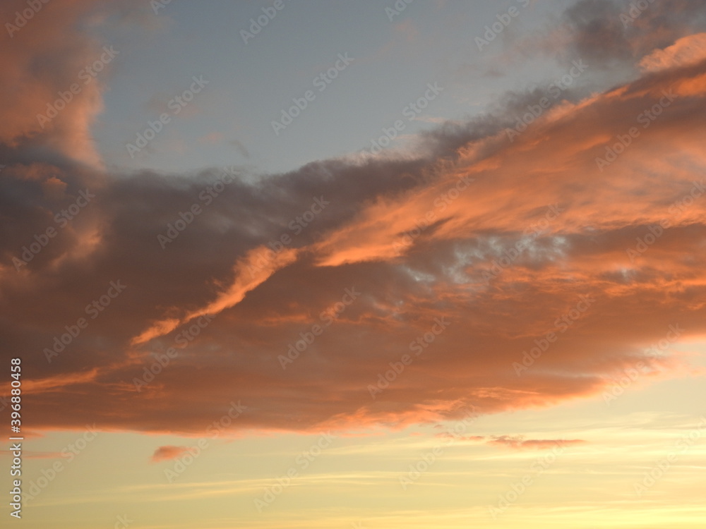 Sunset over the bay and a large artistic cloud Sunset over the bay and a large artistic cloud