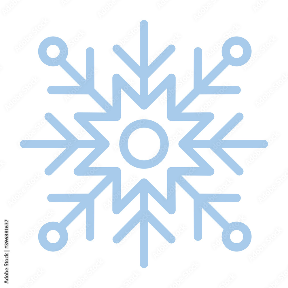 snowflake of color light blue over white background snowflake of color light blue over white background