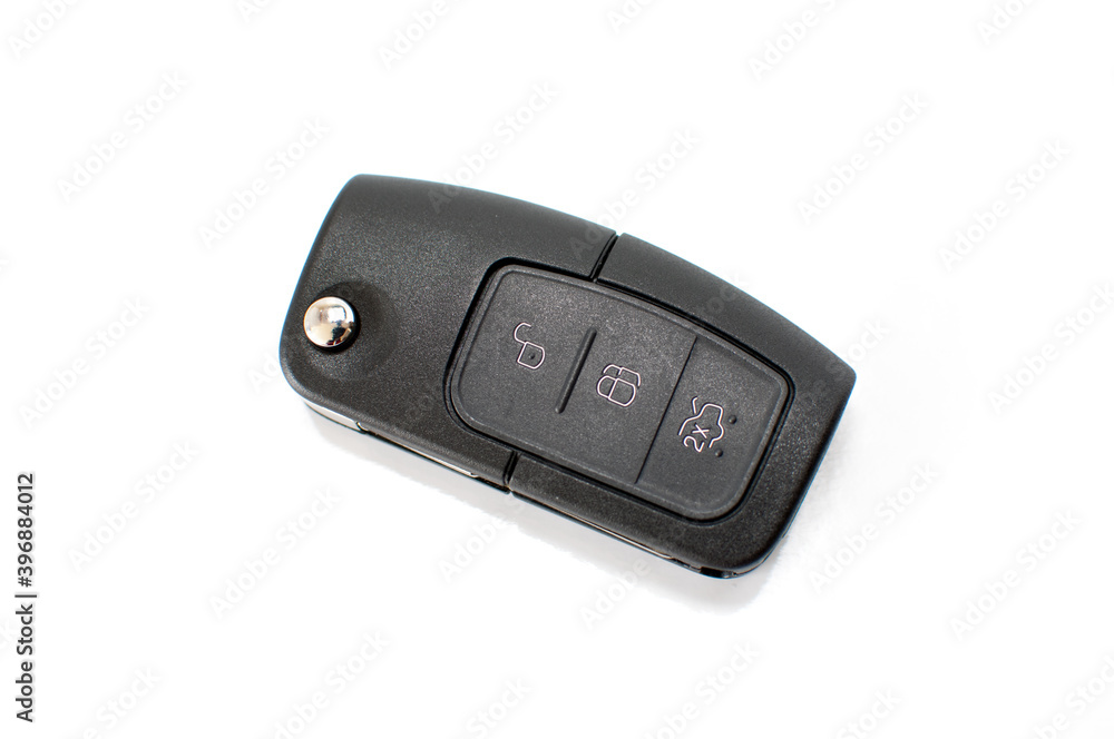 Car key with remote control isolated on white Car key with remote control isolated on white