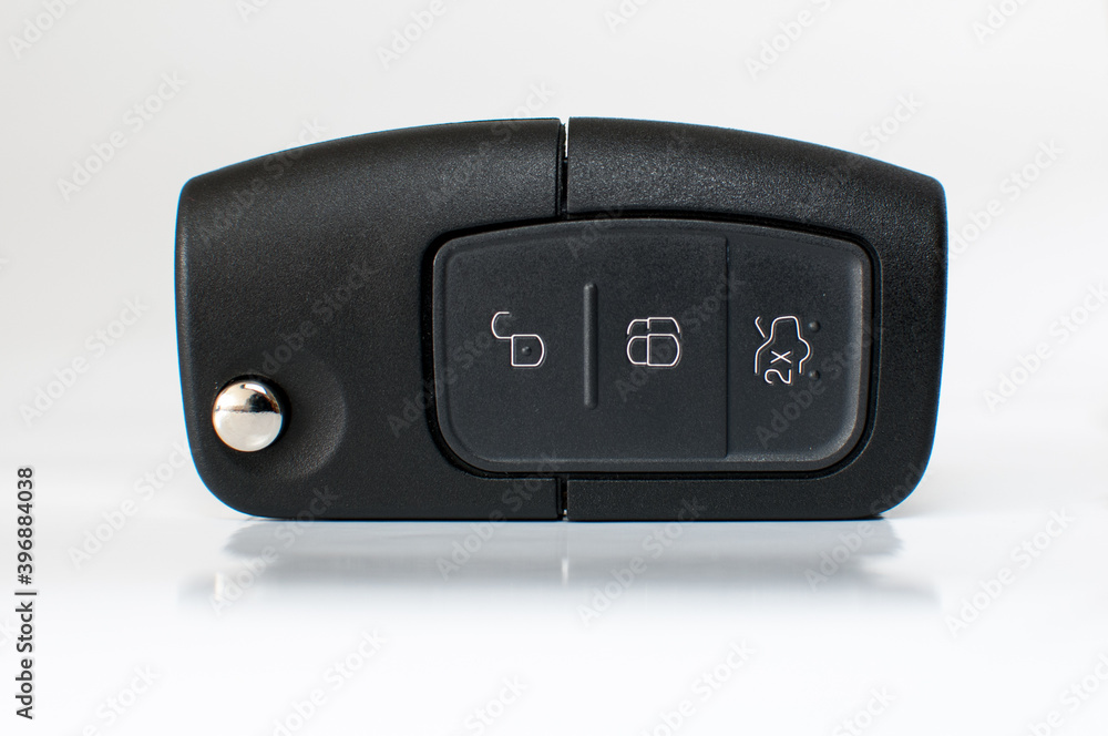 Car key with remote control isolated on white Car key with remote control isolated on white
