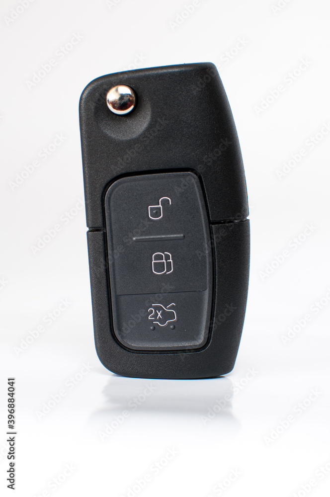 Car key with remote control isolated on white Car key with remote control isolated on white