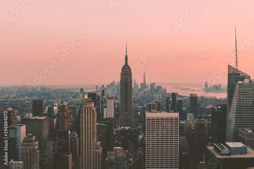 Image of the Empire state building during sunset, NYC, United States of America. © Ana