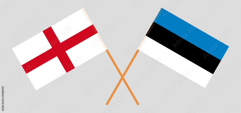 Crossed flags of England and Estonia