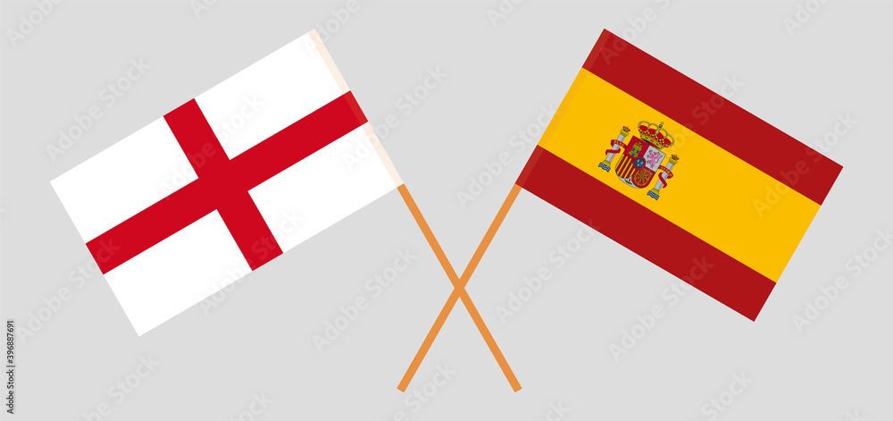 Crossed flags of England and Spain
