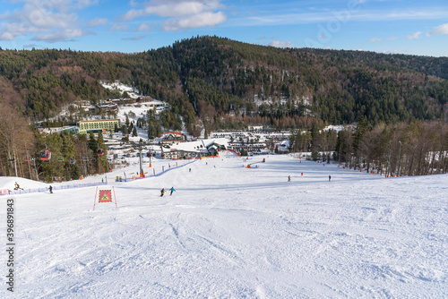 Fototapeta Naklejka Na Ścianę i Meble -  Jaworzyna Krynicka ski resort in Krynica Zdroj in Poland