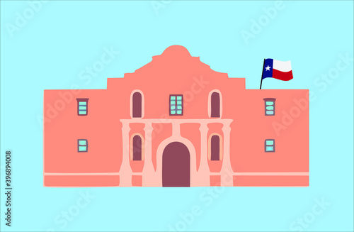 Murais de parede the famous Alamo monument in Texas, United States, a monument that symbolizes th