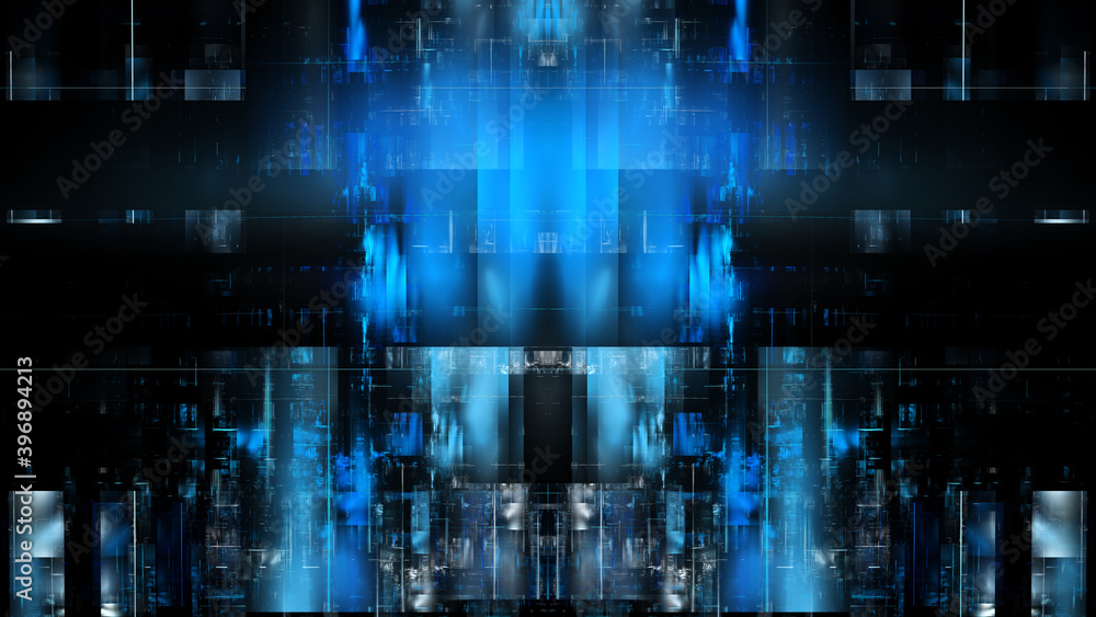 3D illustration of abstract fractal for creative design looks like modern city techno structure. 3D illustration of abstract fractal for creative design looks like modern city techno structure.