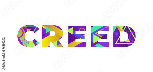 Creed Concept Retro Colorful Word Art Illustration