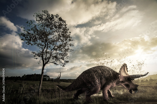 Triceratops  Dinosaur  living in Late Jurassic
