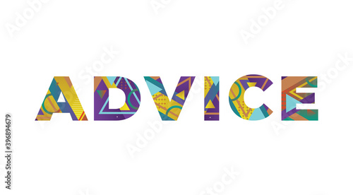 Advice Concept Retro Colorful Word Art Illustration