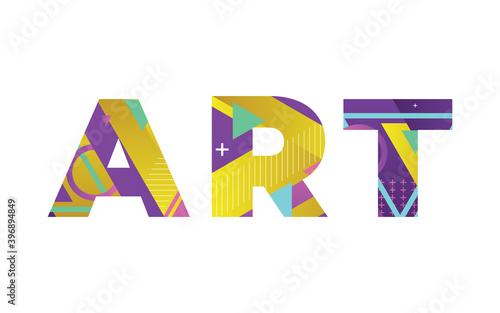Art Concept Retro Colorful Word Art Illustration