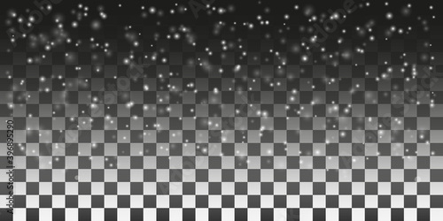 
Snow. Snowfall. Realistic falling snowflakes. Isolated on a transparent background. Vector background with snow. Vector illustration, eps 10.