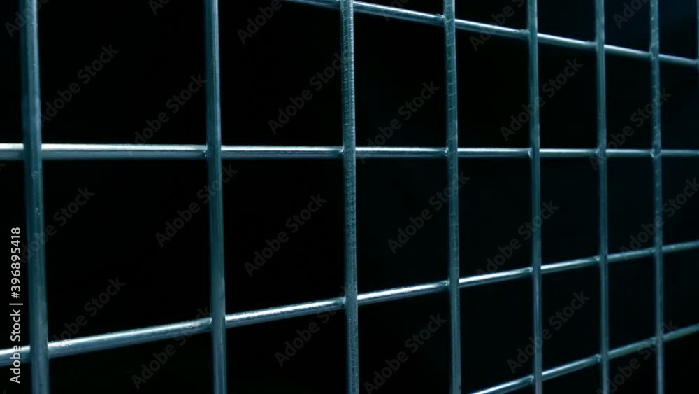 Iron Grid On Black Moving Shot Iron Grid On Black Moving Shot