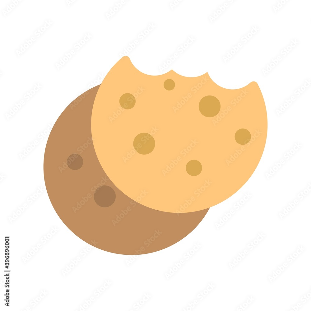 Bitten cookies icon in flat design style. Vector illustration. Bitten cookies icon in flat design style. Vector illustration.