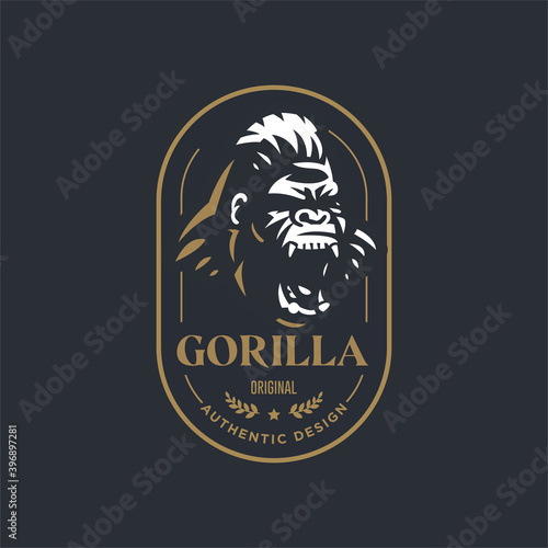 Angry gorilla head