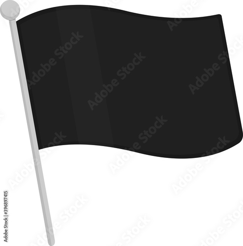 Vector emoticon illustration of a black flag
