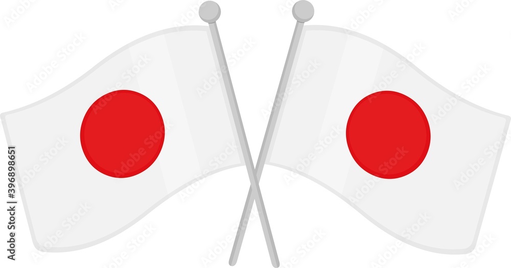 Vector illustration of crossed flags of Japan emoticon Vector illustration of crossed flags of Japan emoticon