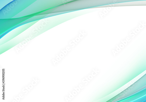 Fototapeta Naklejka Na Ścianę i Meble -  Abstract background waves. White, turquoise and green abstract background for wallpaper or business card