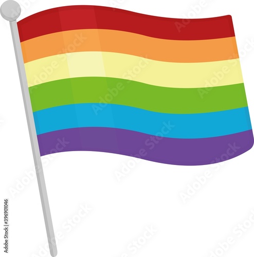 Vector emoticon illustration of a gay pride flag