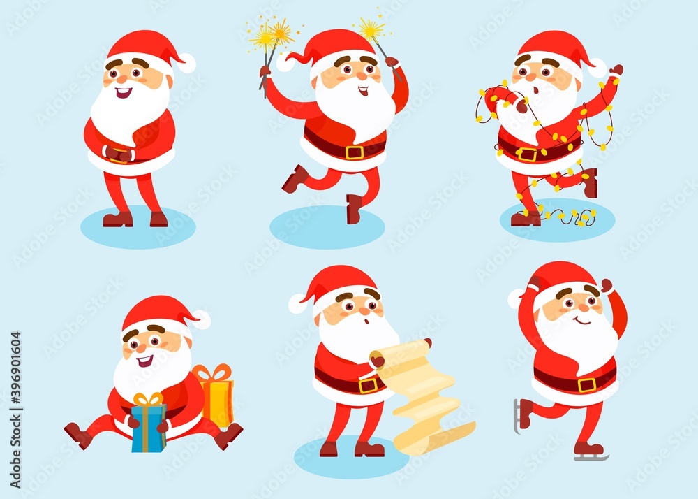 Collection of Christmas Santa Claus characters Collection of Christmas Santa Claus characters